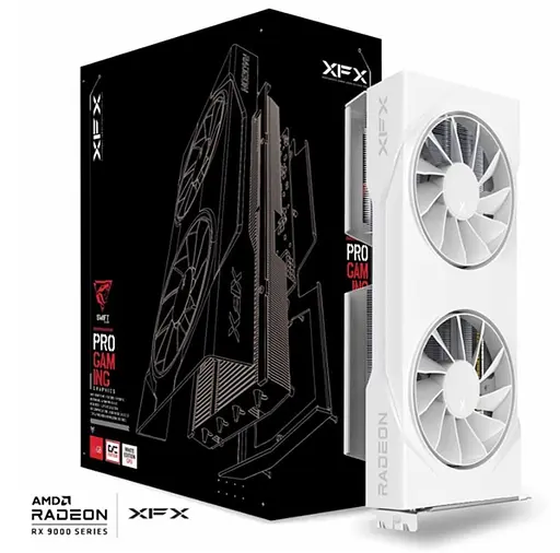 Видеокарта XFX AMD Radeon RX 9060 XT 8GB Swift OC White Gaming Edition (RX-96TSW8GWQ) (GDDR6, 128 bit, PCI-E v5.0 x16) - фото 5
