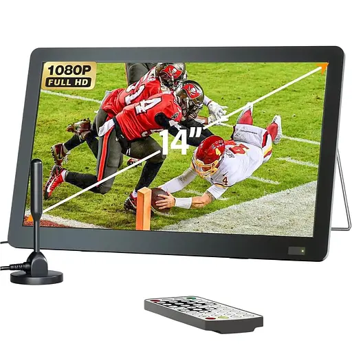 14-дюймовый портативный телевизор Desobry с антенной, небольшой портативный телевизор с тюнером ATSC, мини-ЖК-телевизор