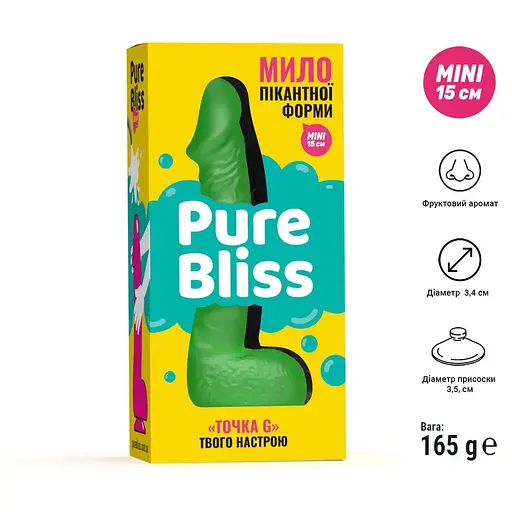 Крафтове мило-член із присоскою Pure Bliss Mini Green - фото 6