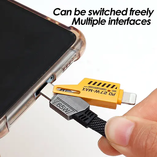 Кабель WUW-X207 USB 3 in 1 65W black - фото 5