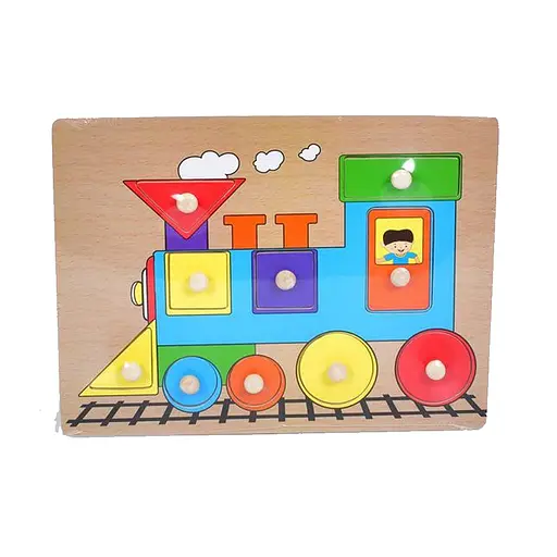 Рамка-вкладыш деревянная, цифры, животные, фрукты, 30x22.5x2 см