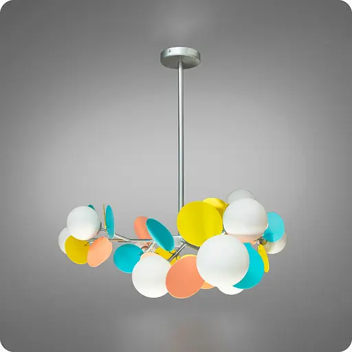 Люстра підвісна 517 Dlight на 9 ламп Хром-Кольоровий (01671) - фото 1