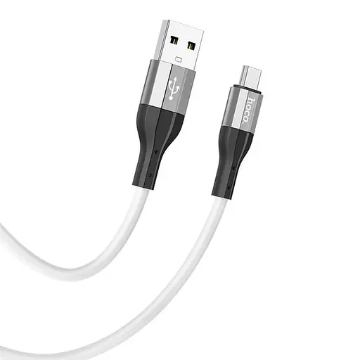 Кабель Hoco Micro USB Creator силиконовый зарядный кабель для передачи данных X72, 1 м белый - фото 1