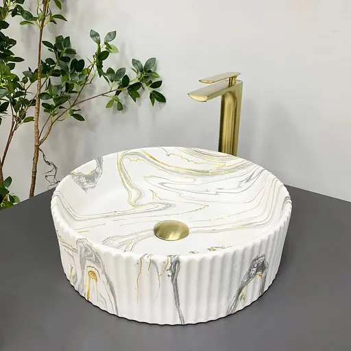 Умивальник VBI Brindisi M stains matt накладний VBI-014101, Мармур - фото 1