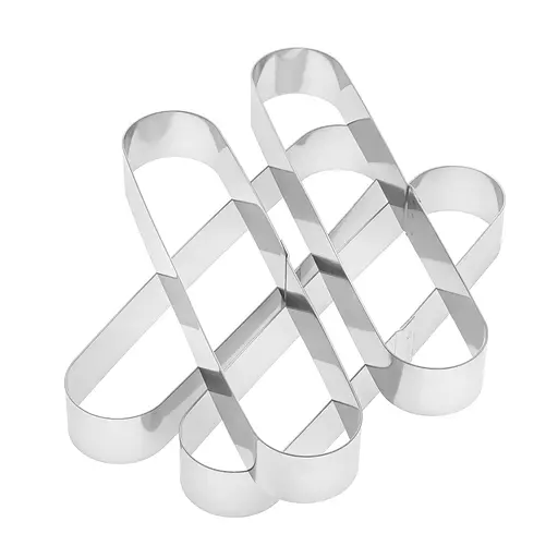 Металеві овальні формочки порційні для еклерів, тістечок та тарталеток 20х4х2.5 см (набір з 4 штук), Master Class Сірий 87229 - фото 3