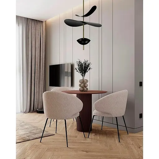 Дизайнерский светильник в черном корпусе с латунной трубкой Ø 40 см | Line F | Ст. MJ09-400 BK - фото 1