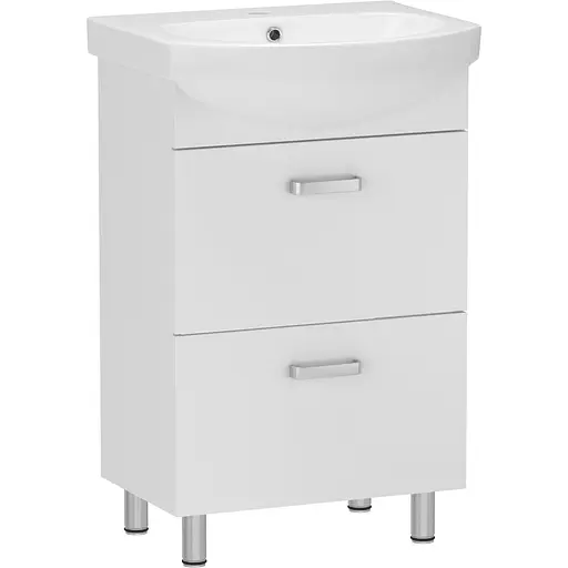 Тумба для підлоги RJ Toft-E з умивальником Proxy 102950UA 50 см Білий RJFU045-0150WHSET(RJFU045-0150WH+102950UA) Білий - фото 1