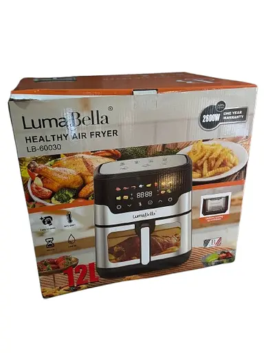 Аерофритюрниця LumaBella LB-60030 з конвекцією та таймером для смаження без олії 12л 2600 Вт Чорний - фото 3