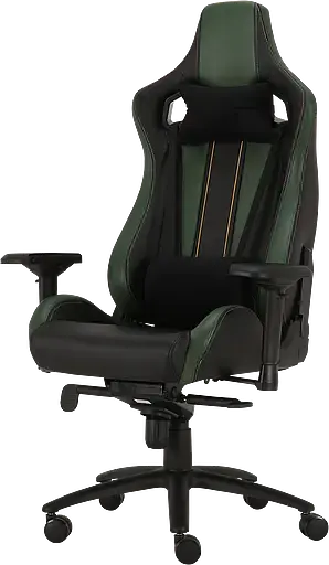 Геймерское кресло GT Racer черное с темно-зеленым (X-0715 Black/Dark Green) - фото 3