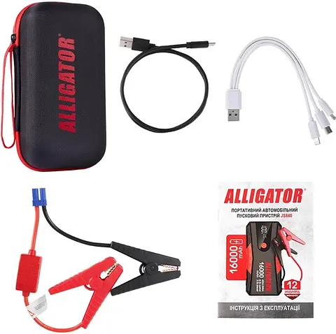 Пуско зарядное устройство (бустер) для авто Alligator JS840 Jump Starter 16000mAh + Power Bank - фото 6