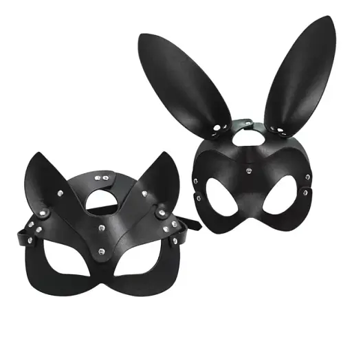 Набір масок для рольвих ігор I’MCUM Fox & Bunny Set Екошкіра Чорний 2 шт (IM-SM230_set2pcs)