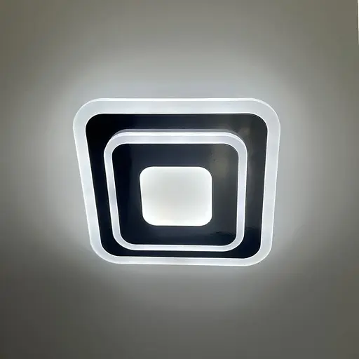 Світлодіодний чорний світильник з матовим акрилом 25х25 см | Line F | Арт. 2234-250 BR BK - фото 3