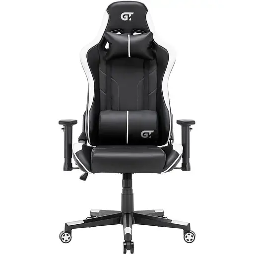 Геймерское кресло GT Racer черное с белым (X-2528 Black/White) - фото 1