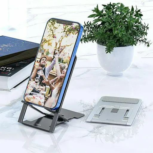 Настільний тримач Hoco PH43 для 5 6 7 дюймів Main-way ultra-thin alloy folding desktop stand - фото 2