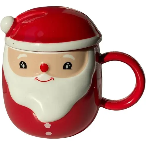 Кружка новогодняя Olens O8030-218-1 Морозко с керамической крышкой 360 мл Красная - фото 1