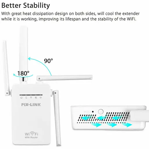 Підсилювач WiFi сигналу ретранслятор Wi-Fi Pix-Link LV-WR09Q 2.4 GHz репітер точка доступу (18621) - фото 6