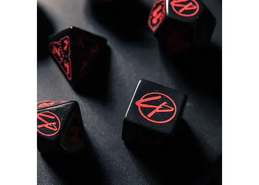 Набір кубиків Cyberpunk Red Dice Set - Blood over Chrome , 7 шт. (SCPU01) - фото 4