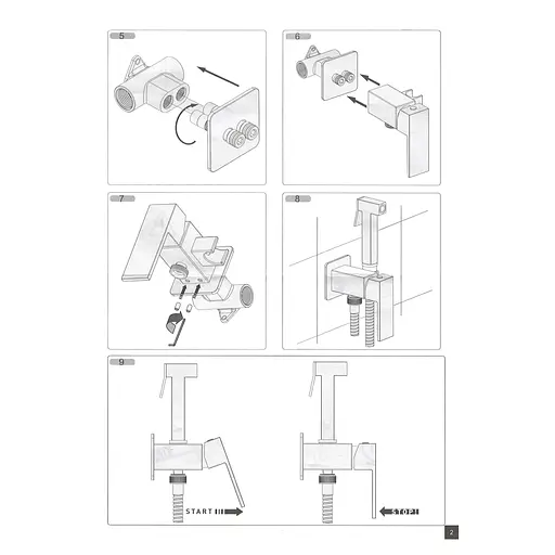 Набор гигиенического душа скрытого монтажа Topaz Capri TCA-15106-H43, Хром - фото 8