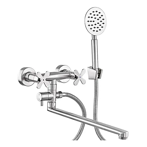 Смеситель для ванны Zerix GTA-006 нержавеющая сталь ZX5562 Нержавеющая сталь - фото 1