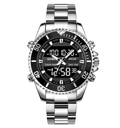 Наручний годинник чоловічий Skmei 1850 Silver Black, 1850SIBK (18422)