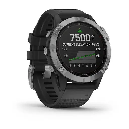 Смарт-часы Garmin Fenix 6 Solar Silver with black band (010-02410-00) - фото 6