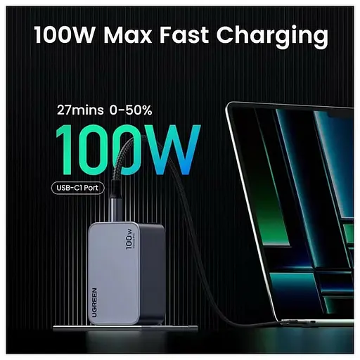 Зарядний пристрій Ugreen X757 Nexode Pro 100w 3 виходи - фото 7