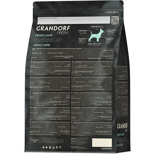 Сухой беззерновой корм для взрослых собак малых пород Grandorf Fresh Lamb & Sweet Potato Adult Dog Mini с ягненком и бататом 1 кг - фото 2