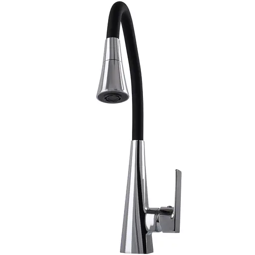 Змішувач для кухні Globus Lux NIAGARA GLN-0203SM-00 одноважільний поворотний хром чорний для установки на одне отвір - фото 4