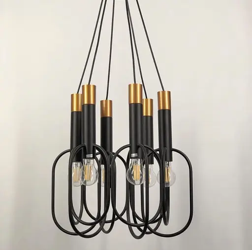 Люстра з плавних, проте строгих ліній з відкритою лампою | Арт. ZL 1096/6 | Line F - фото 2