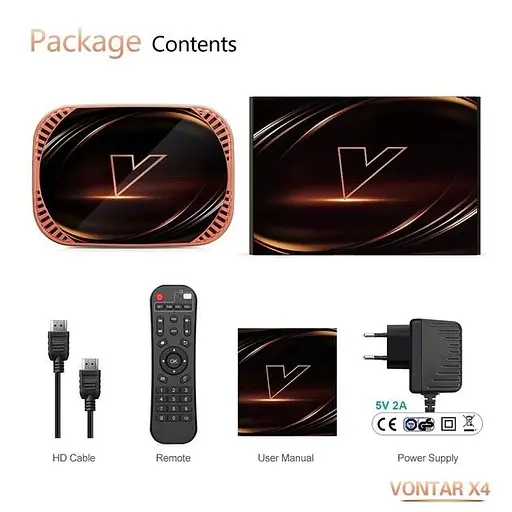 Vontar X4 4/32Gb Amlogic S905X4 Android 11.0, смарт ТВ 8K HDR приставка Android SmartTV Box, медіа плеєр, YouTube та фільми без реклами, налаштування Android TV у подарунок - фото 7