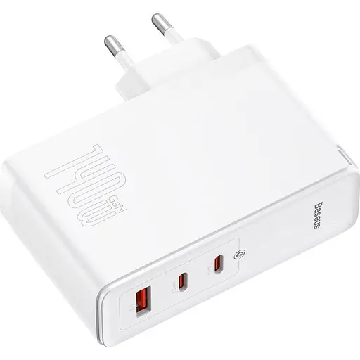 Мережевий зарядний пристрій Baseus GaN5 Pro Fast Charger 2C+U 140W White + Cable USB-C (CCGP100202) [96286] - фото 4