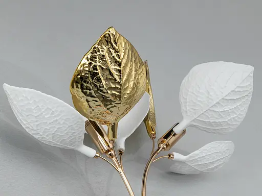 Дизайнерське бра Romin з фарфоровими елементами 2 лампи золото - фото 3