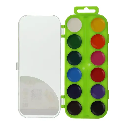 Фарби акварельні ZiBi KIDS Line медові 12 кольорів салатовий пенал - фото 2