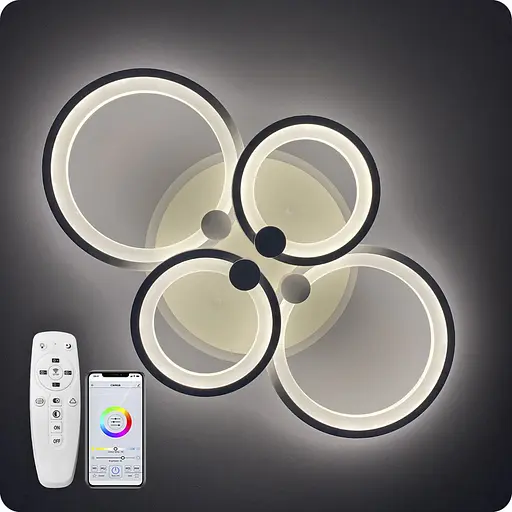 Люстра світлодіодна 517 Dlight 3color з пультом 100Вт Білий (01920) - фото 1