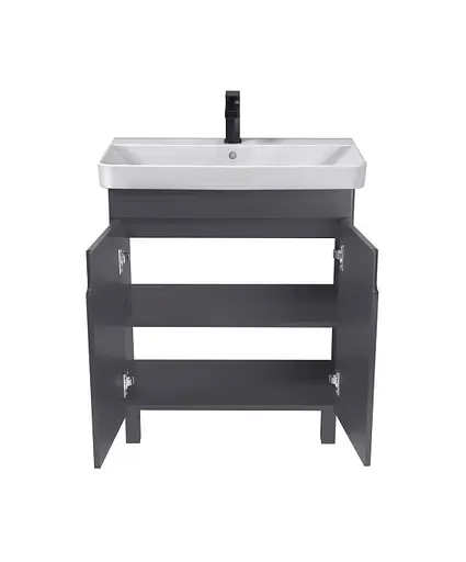 Тумба Мойдодир Simple Graphite 70-U з умивальником River 70 графітова універсальна Графіт - фото 2
