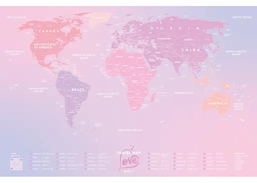 Скретч карта 1DEA.me Travel Map Love World (англ.) (13104) - фото 3
