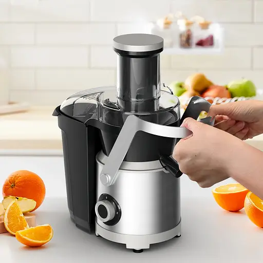 Tefal Соковитискач Nutri XXL відцентрований 1000Вт, чаша-0.8л, макуха-2.2л, жолоб на ціле яблуко, пластик/метал, чорний-нержавіюча сталь - фото 6