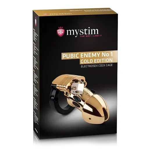 Клетка для члена с электростимуляцией Mystim Pubic Enemy No 1 - Gold Edition - фото 4