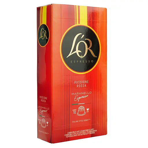 Кофе молотый в капсулах L’OR Passione Rossa Espresso Maranello #10, 52 г (10 шт. по 5.2 г)