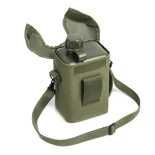 Тактическая фляга для воды 2 л с чехлом Зеленая - фото 4