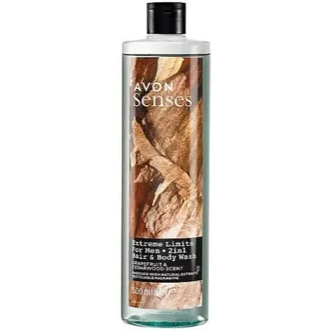 Шампунь-гель для душу Avon для чоловіків Екстремальний заряд SENSES 500 мл - фото 1