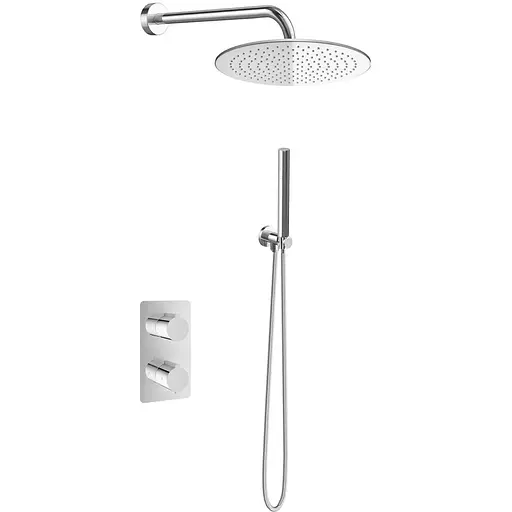 Душевая система Kohlman Experience 35 chrome с термостатом + BOX скрытого монтажа KPL-QW432ER35, Хром - фото 1