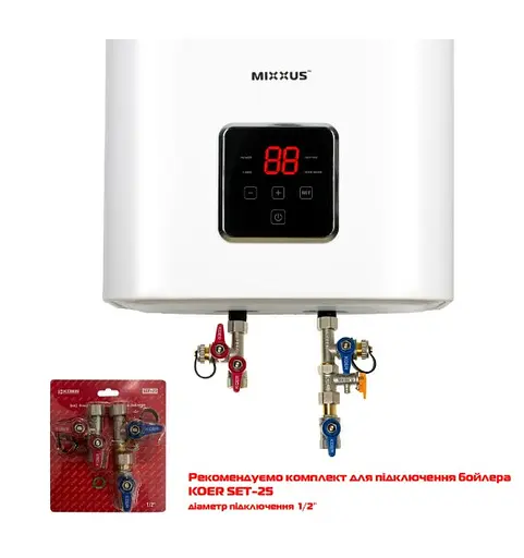 Водонагрівач Mixxus EWH-15100 CUBE DRY 100 л, 2 кВт, сухий ТЕН, вертикальний, квадратний, білий (WH0619) - фото 4