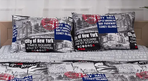 Набор наволочек Moon&Star Бязь Gold Люкс New York 50х70 см 2 шт - фото 1