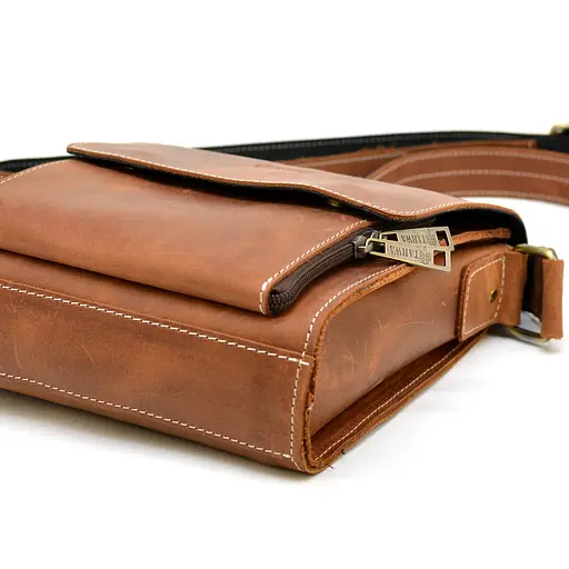 Чоловіча шкіряна сумка через плече TARWA 26х22х6 см sum0025827 - фото 6