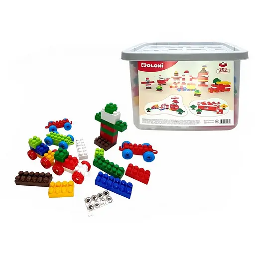 Детский блочный конструктор Doloni 013999/04 в пластиковом боксе 303 детали - фото 5