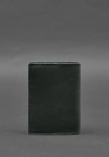 Кожаная обложка для паспорта с картой Украины зеленый Crazy Horse - фото 6