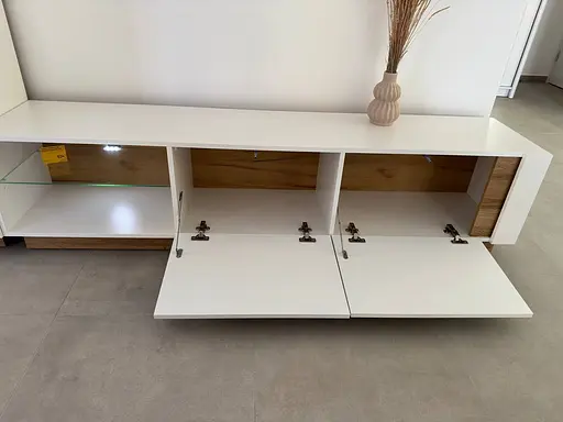 Тумба під телевізор Perfect Home Арко / Arco 2-дверна 2D/187 Білий глянець/дуб грандсон (PFH-091037) - фото 7