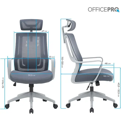 Офісне крісло OfficePro Harmony OC310-G-G-G Gray [148639] - фото 10