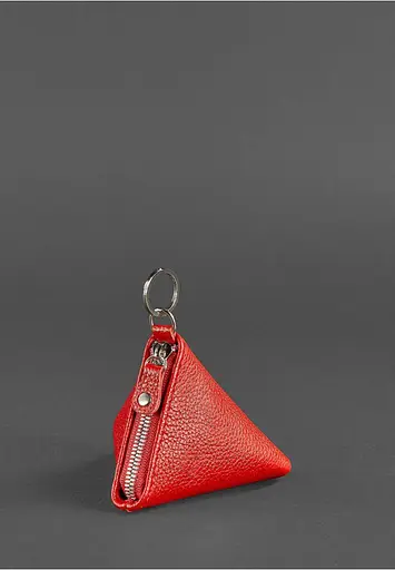 Женская кожаная монетница 2.0 Пирамида красная - фото 2
